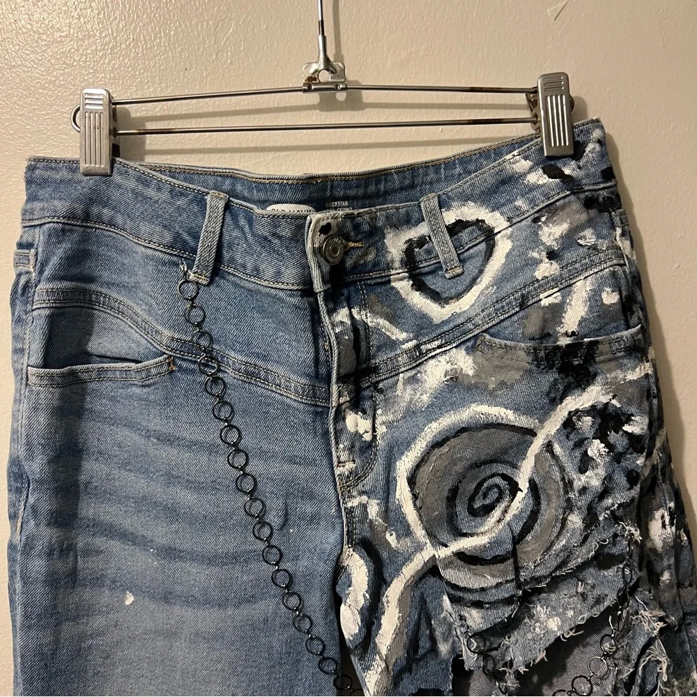 Upcycled Old Navy Super Skinny Mid Rise Jeans Women’s 10 - Picture 6 of 16